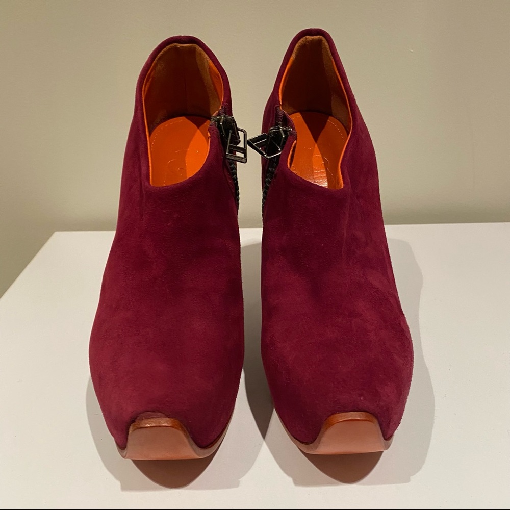 ACNE Studios Adon Suede Ankle Boots in Bordeaux EU 37 or US 7